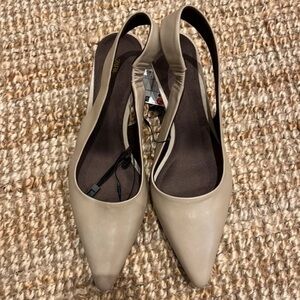 Zara Beige Slingback Heels